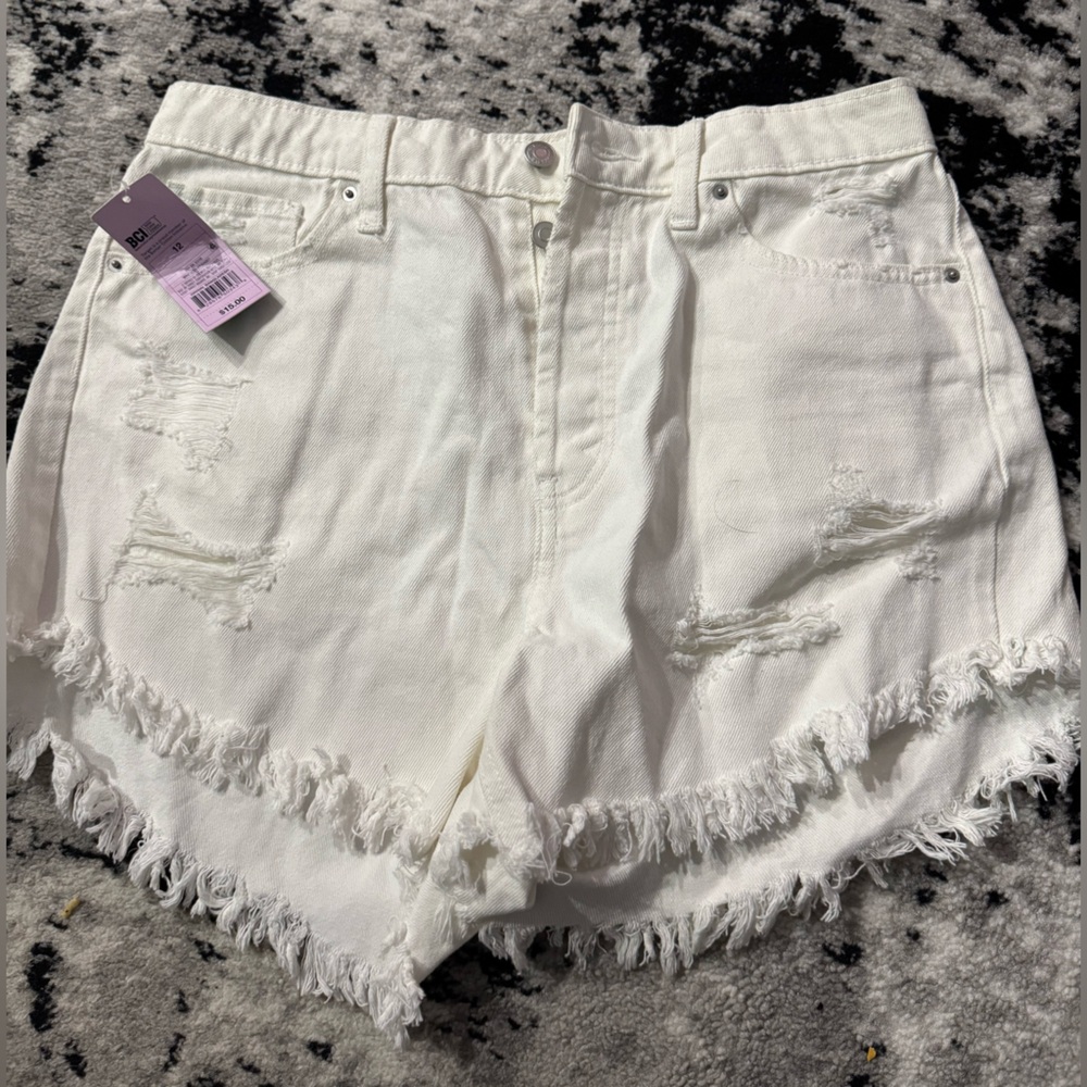 Wild Fable Distressed White Jean Shorts